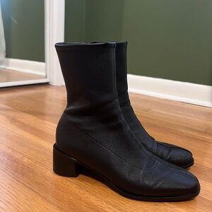 Quince Italian Leather Stretch Sock Bootie